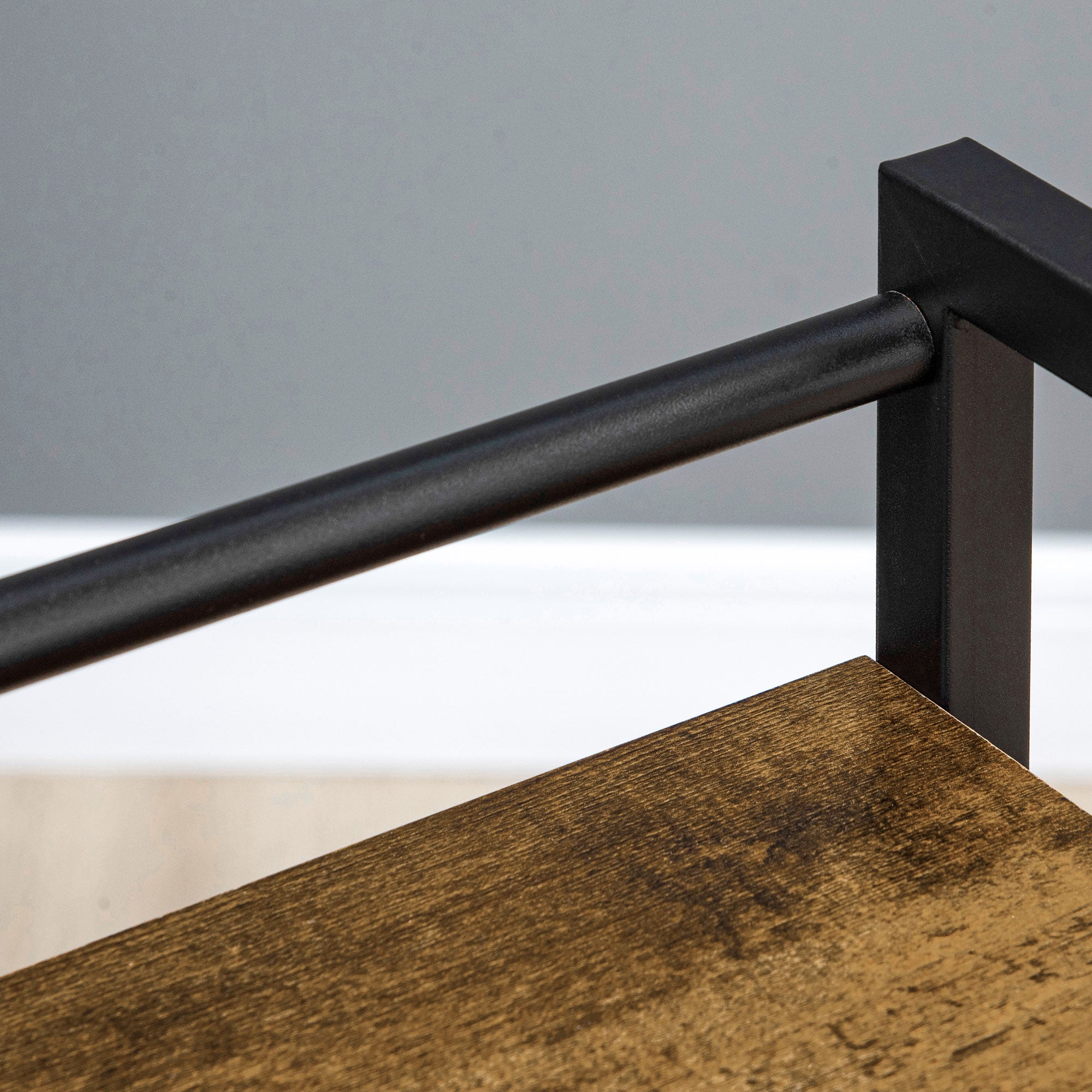 Kozy 3-Tier Printer Stand, Utility Cart, Rolling Trolley with Adjustable Shelves with Lockable Wheels for Home Office, Rustic Brown