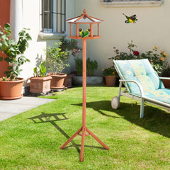Kozy Wooden Bird Table for the garden Feeding Station, 153Hcm