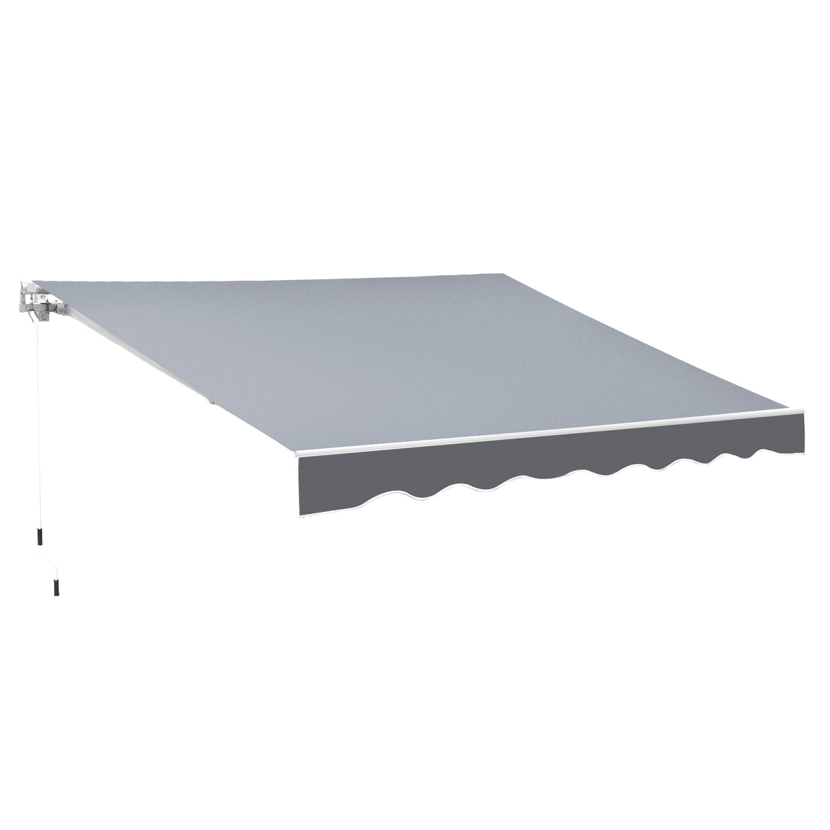 Kozy 2.5m x 2m Garden Patio Manual Awning Canopy Sun Shade Shelter Retractable with Winding Handle Grey