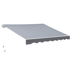 Kozy 2.5m x 2m Garden Patio Manual Awning Canopy Sun Shade Shelter Retractable with Winding Handle Grey