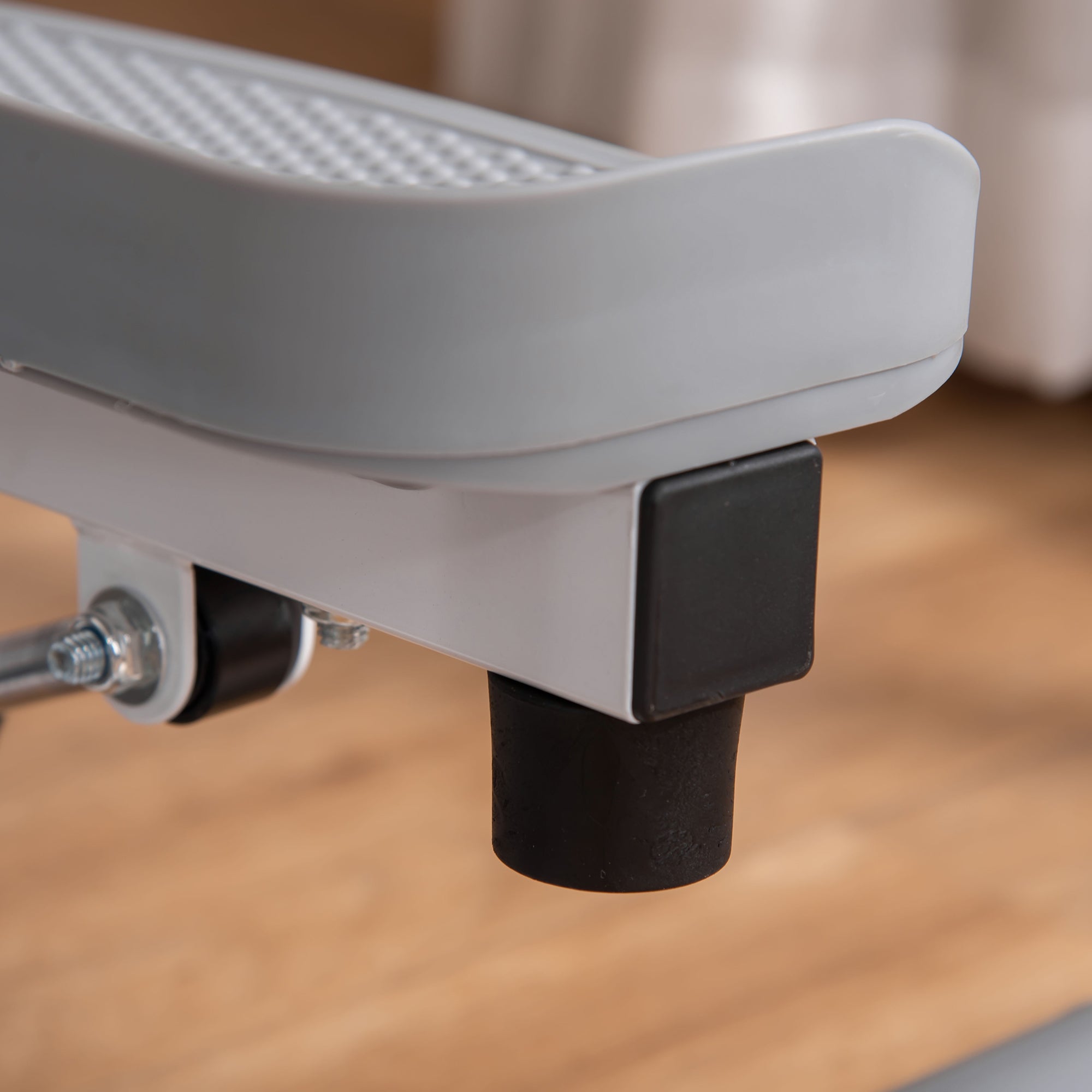 Kozy Adjustable Twist Stepper Aerobic Ab Exercise Fitness Workout Machine w/ LCD Screen, Height Adjust Handlebars for Home Gym, White and Grey