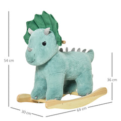Kozy Plush Ride-On Rocking Dinosaur, with Sound - Green