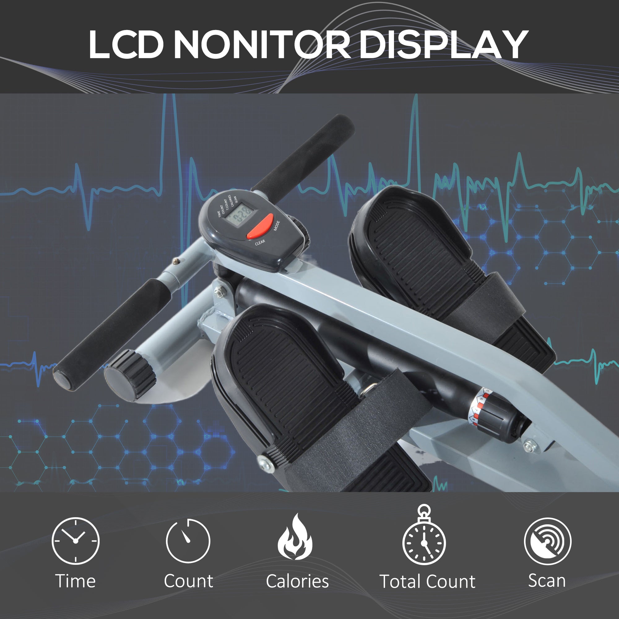 Kozy Rowing Machine Cardio Rower Workout Fitness Body Tonner Home Gym Training