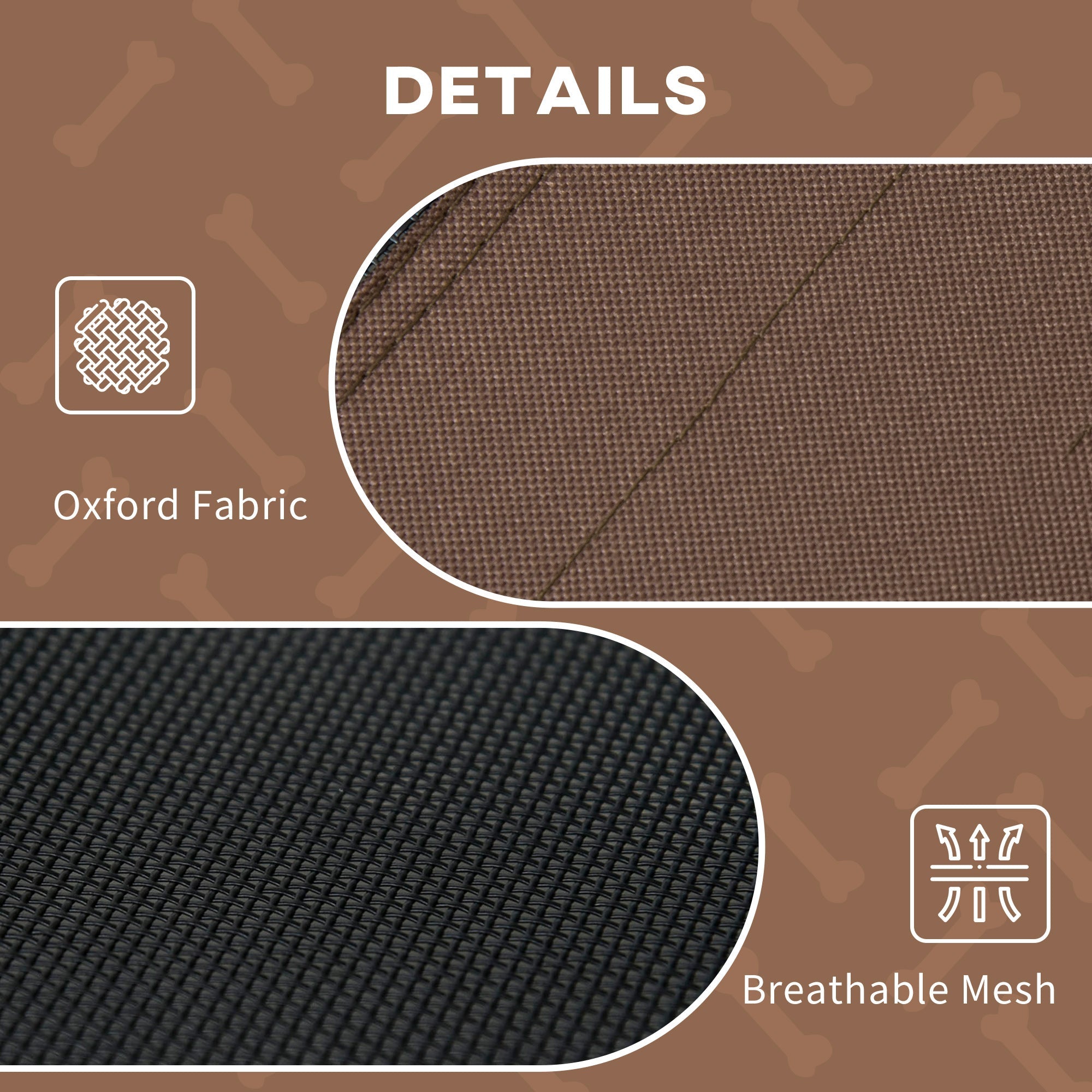 PawHut Raised Dog Bed Waterproof Elevated Pet Cot with Breathable Mesh UV Protection Canopy Coffee, for Small Dogs, 61 x 46 x 62cm | Aosom UK