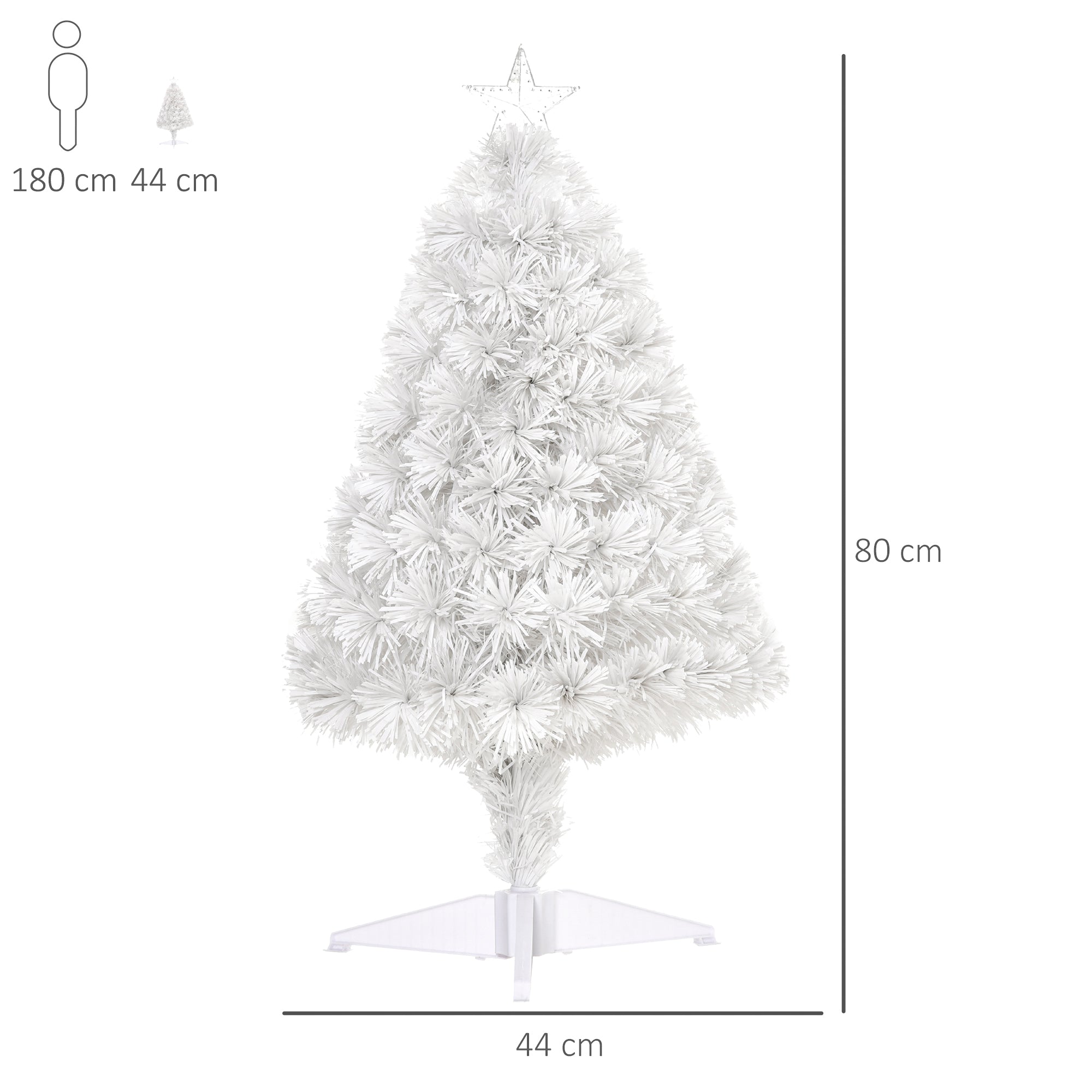 Kozy 2.5FT Prelit Artificial Tabletop Christmas Tree with Fibre Optics Holiday Home Xmas Decoration for Table and Desk, White