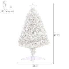 Kozy 2.5FT Prelit Artificial Tabletop Christmas Tree with Fibre Optics Holiday Home Xmas Decoration for Table and Desk, White
