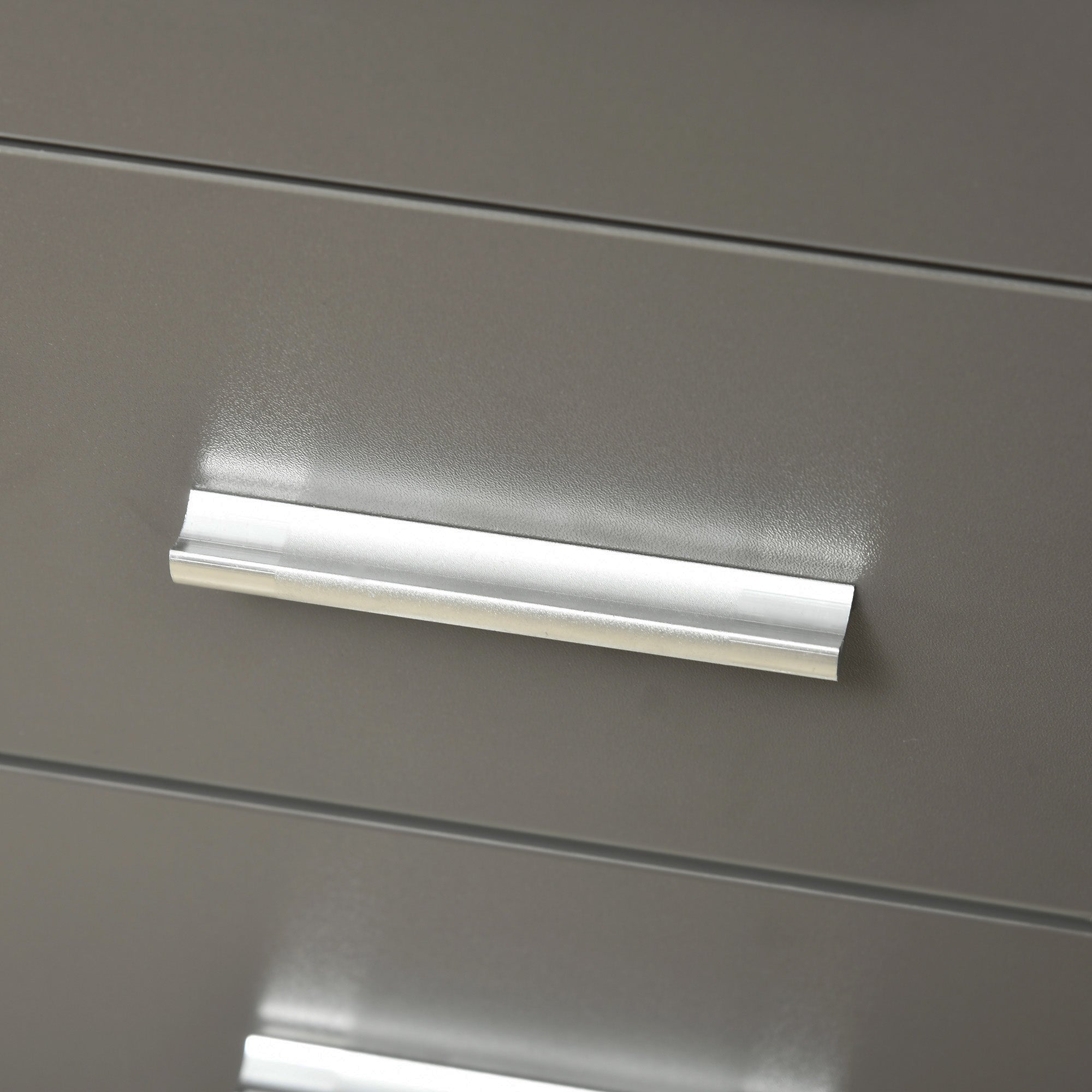 Kozy Freestanding Printer Stand Unit Office Desk Side Mobile Storage w/ Wheels 3 Drawers, 2 Open Shelves Modern Style 80L x 40W x 65H cm - Grey