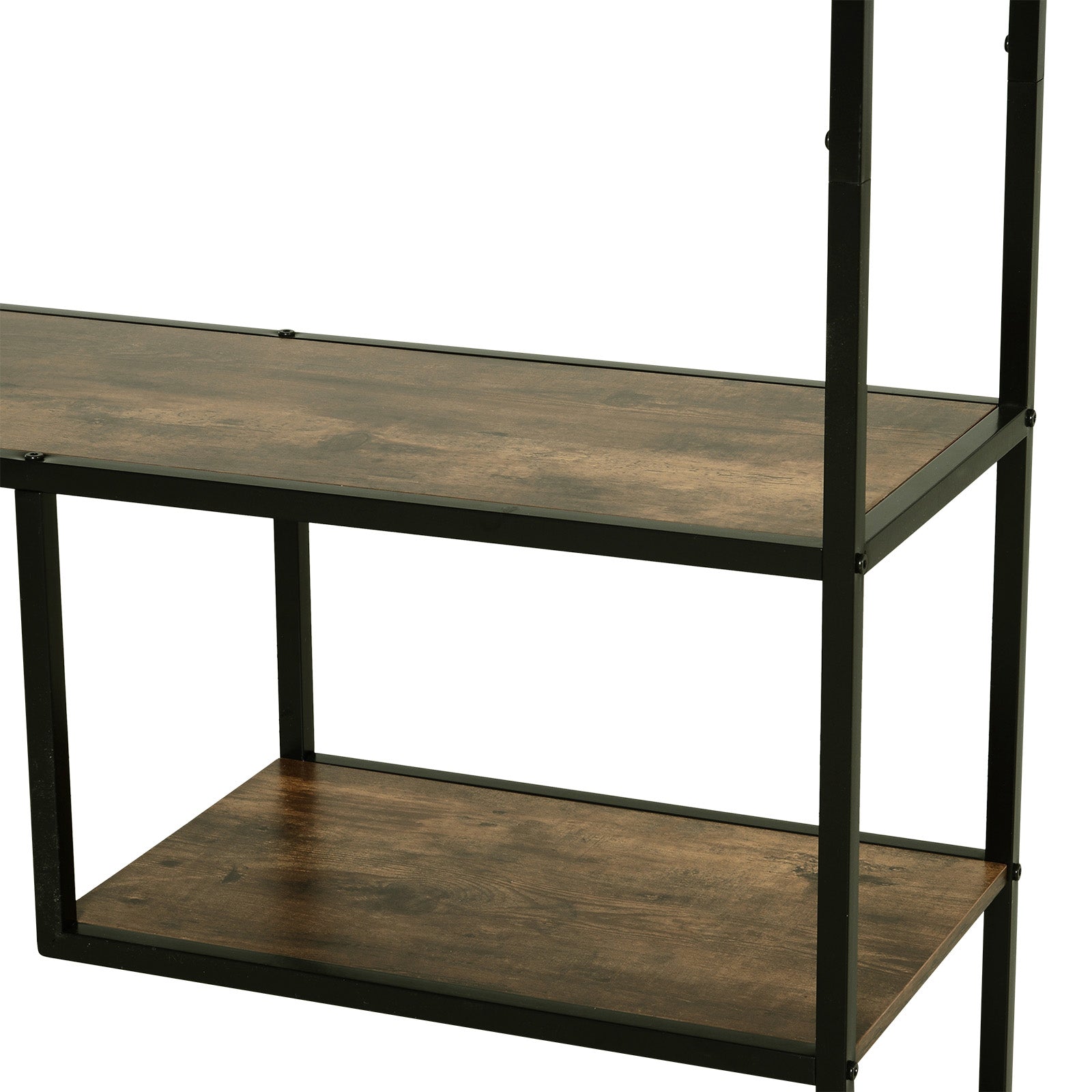 Kozy 6 Tier Bookcase, Industrial Tall Shelf Unit with Steel Frame for Home Office, Study, Living Room, Hallway, 82 x 33.5 x 175 cm, Rustic Brown and Black