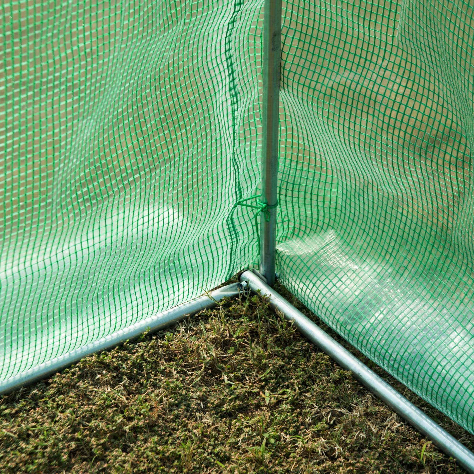 Kozy Walk-in Polytunnel Greenhouse, Outdoor Garden Tunnel Greenhouse Tent with Zipped Roll-Up Door and 8 Mesh Windows, 4 x 2M