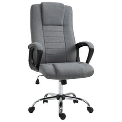 Kozy Linen-Look Swivel Office Chair - Dark Grey