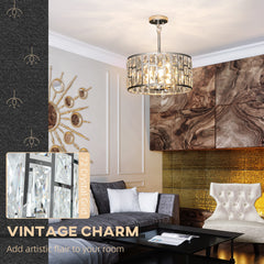 Kozy 72 Glass Crystallite Chandelier - Silver-Tone