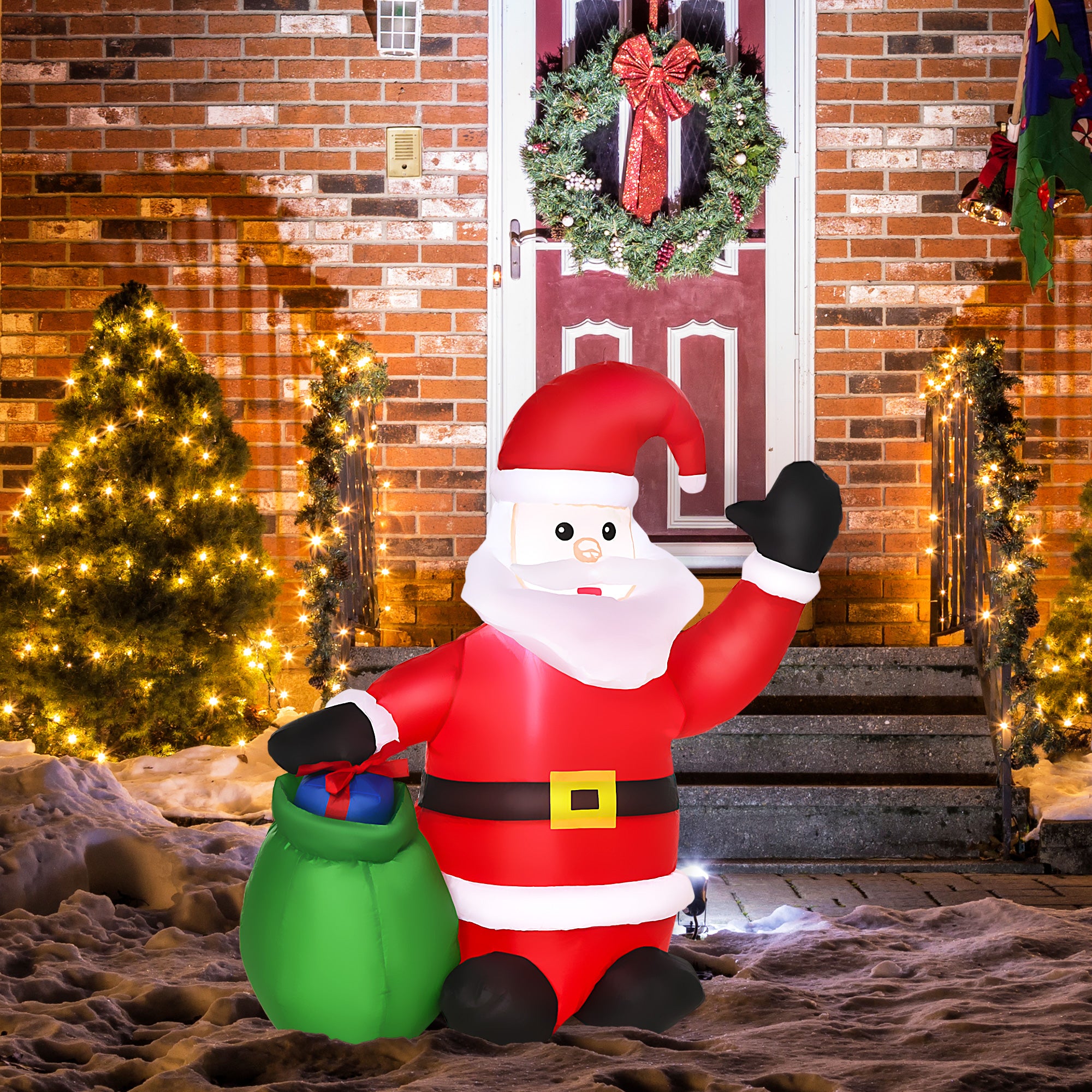Kozy Inflatable Blow up Christmas Santa Claus 4ft LED Yard Holiday Decoration