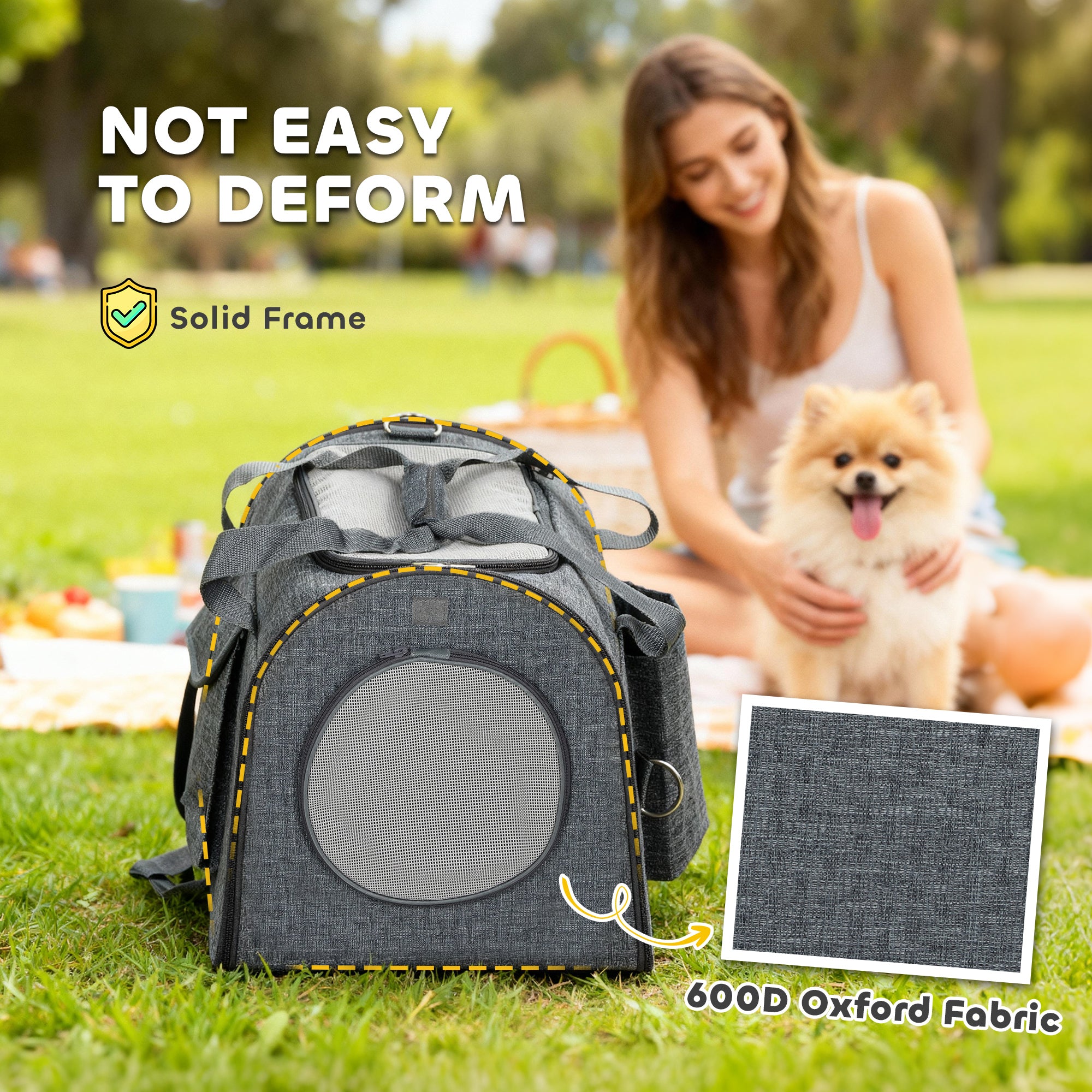 Kozy Soft Sided Cat Carrier Bag, Portable Foldable Pet Carrier with Shoulder Strap & Removable Mat for Small Pet Up to 10kg