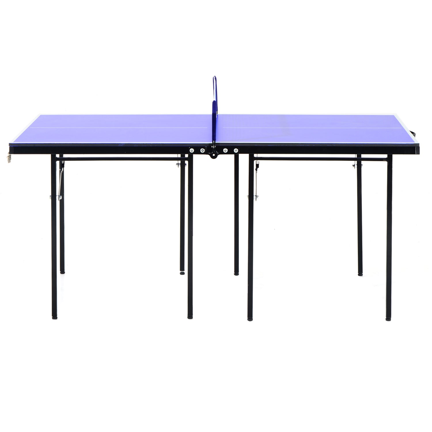 Kozy Folding 5ft Mini Compact Table Tennis Top Ping Pong Table Set Professional Net Games Sports Training Play Blue