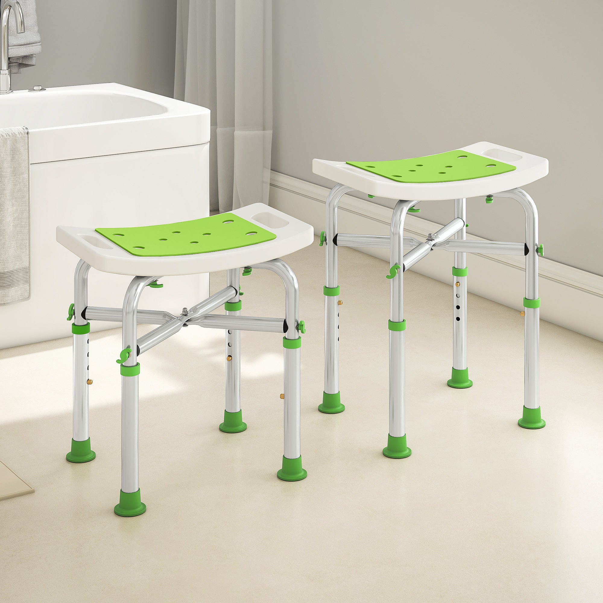 Kozy - 44-51.5cm Aluminium Frame Shower/Bath Stool - Green