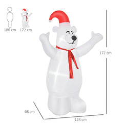 Kozy - 6ft Tall Outdoor Inflatable Bear Airblown Projection Holiday Christmas Lawn Décor
