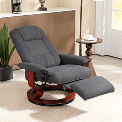 Kozy - Reclining Swivel Chair, with Footrest - Grey