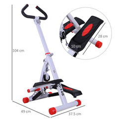 HOMCOM Foldable Stepper with Handle Hand Grip Workout Fitness Machine Sport Exercise Gym Bar Cardio Steel