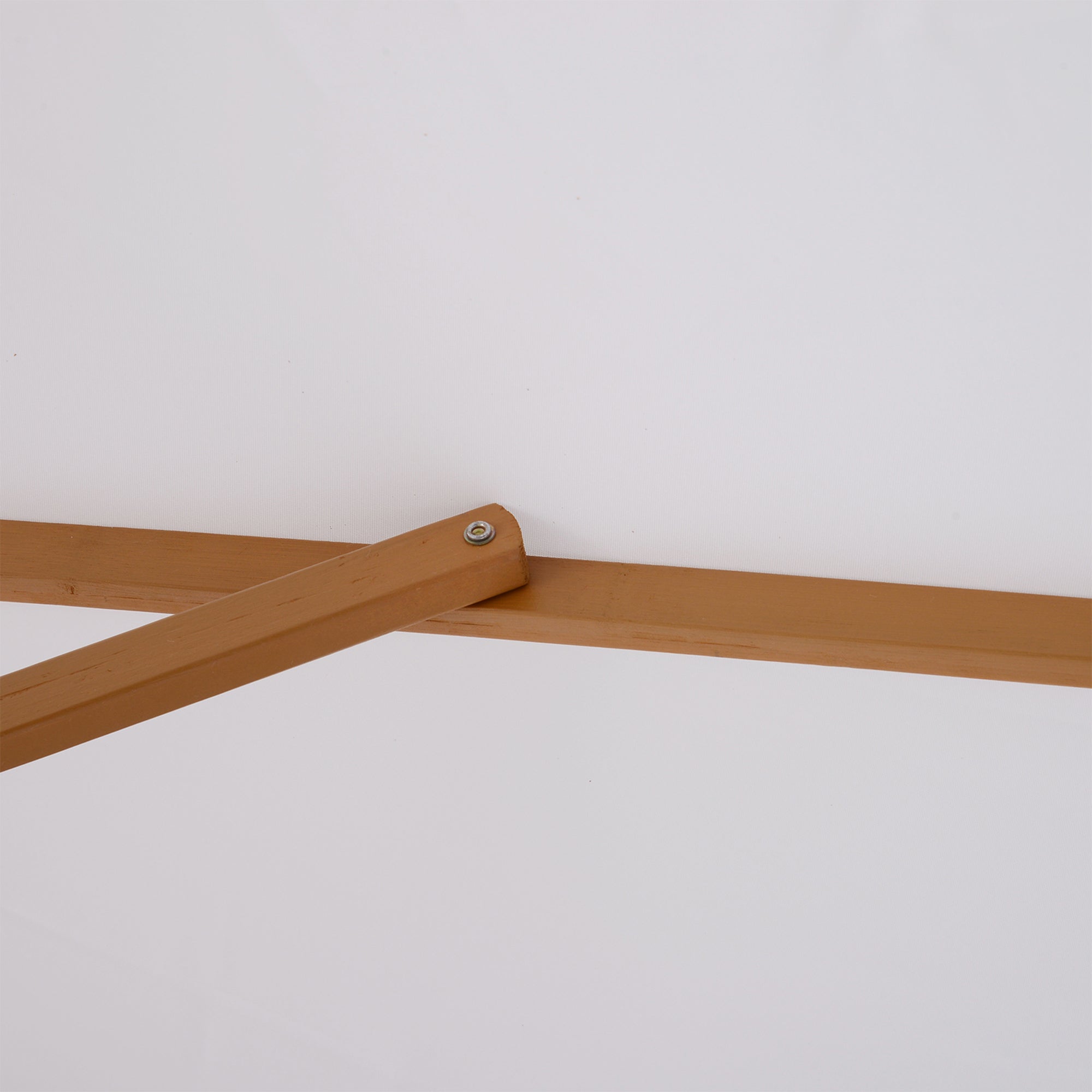 Kozy 3(m) Garden Parasol, Pulley Operated Patio Umbrella, Wooden Table Market Umbrella with Rope Pulley Mechanism and 8 Ribs, Cream White