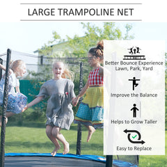 Kozy 13ft Trampoline Net Replacement Safety Net Enclosure Net Spare w/ 8 Poles