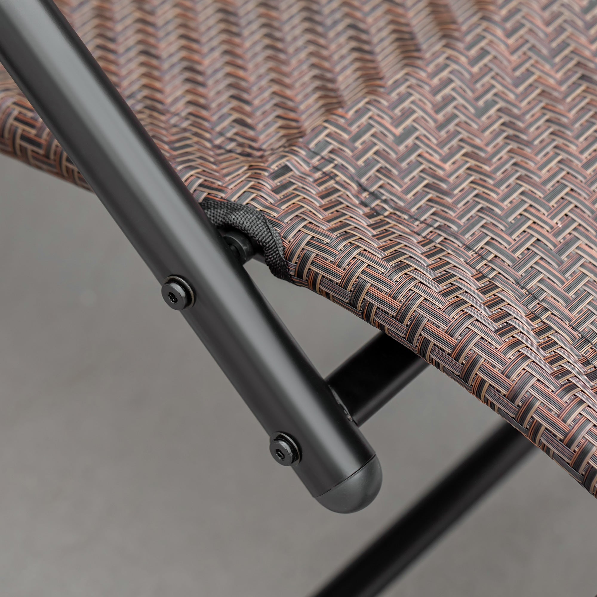 Kozy Zero Gravity Rocking Lounge Chair Rattan Effect Patio Rocking Chair w/ Removable Pillow Recliner Seat Breathable Texteline - Grey