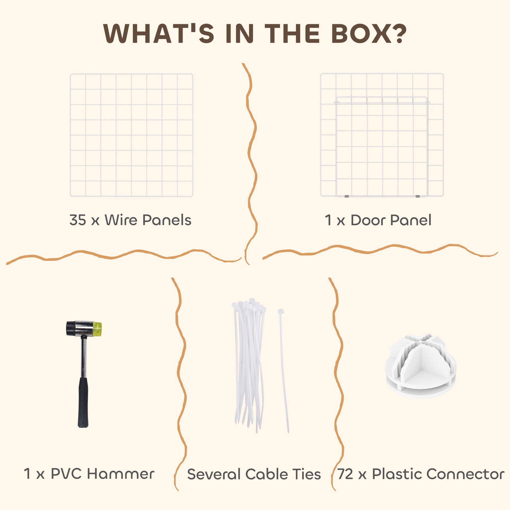 Kozy - DIY 36 Panel Pet Playpen Metal Wire Fence for Chinchilla, Hedgehog, Bunny, Indoor, Outdoor Use, White