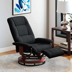 Kozy - Reclining Swivel Chair, with Footrest - Black
