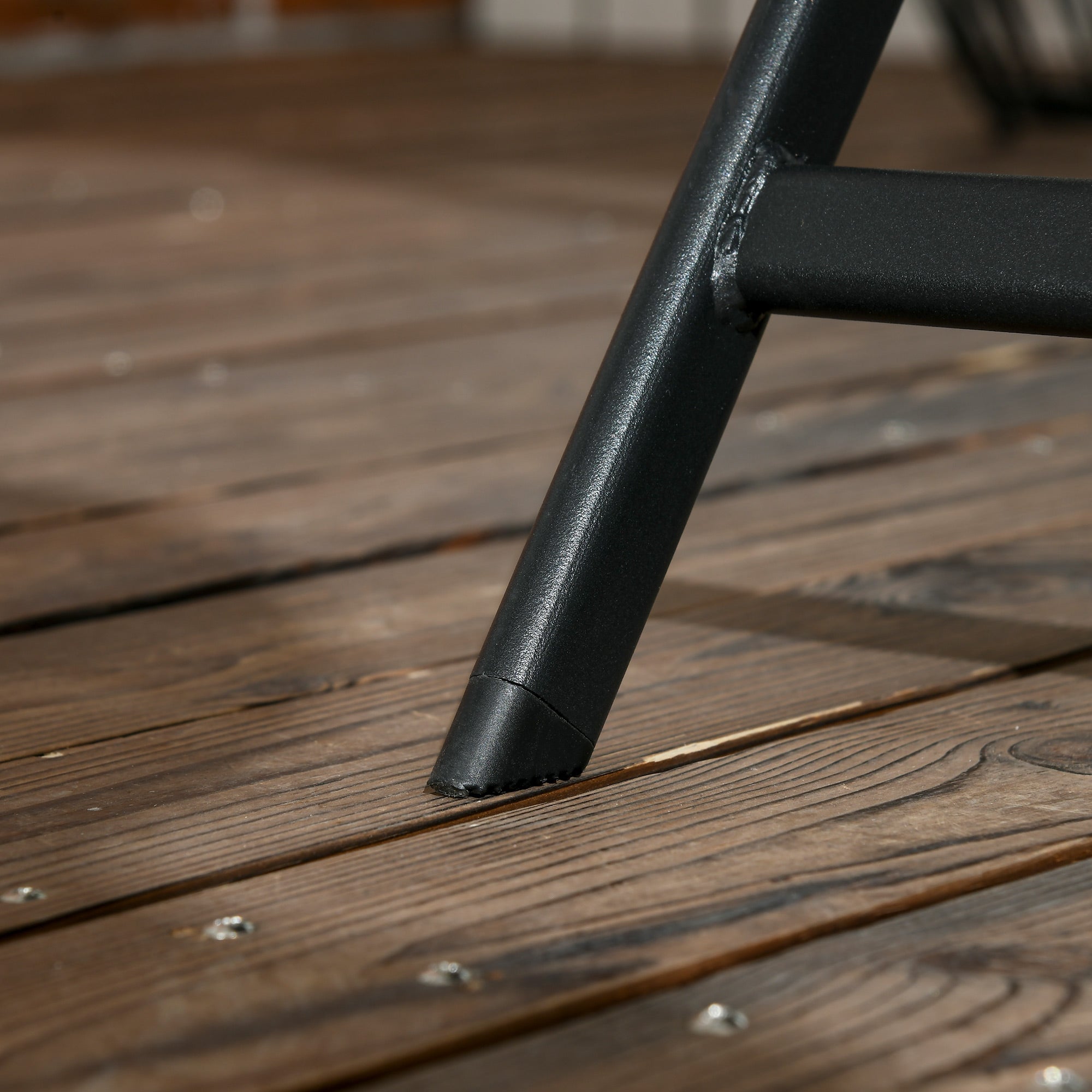 Kozy Folding Outdoor Dining Table for 6, Rectangle Garden Table Tempered Glass Top with Parasol Hole Garden Lawn Backyard, 110 x 70 x 70 cm