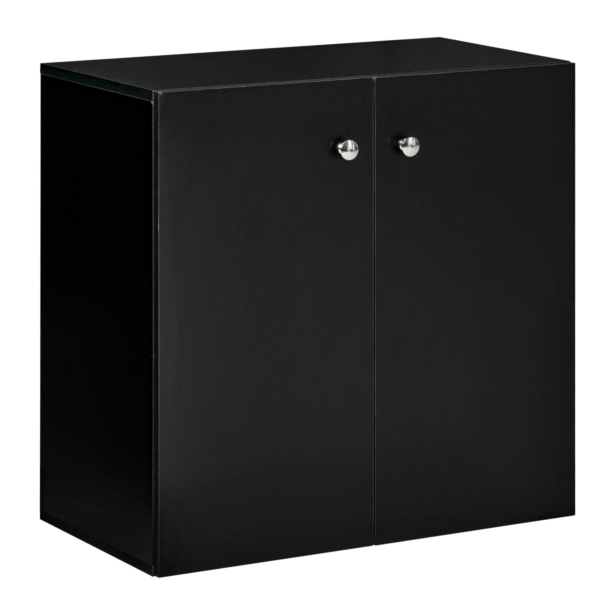 Kozy Storage Cabinet w/ Two Shelves Wooden Sideboard Freestanding Kitchen Cupboard Bookcase - Black