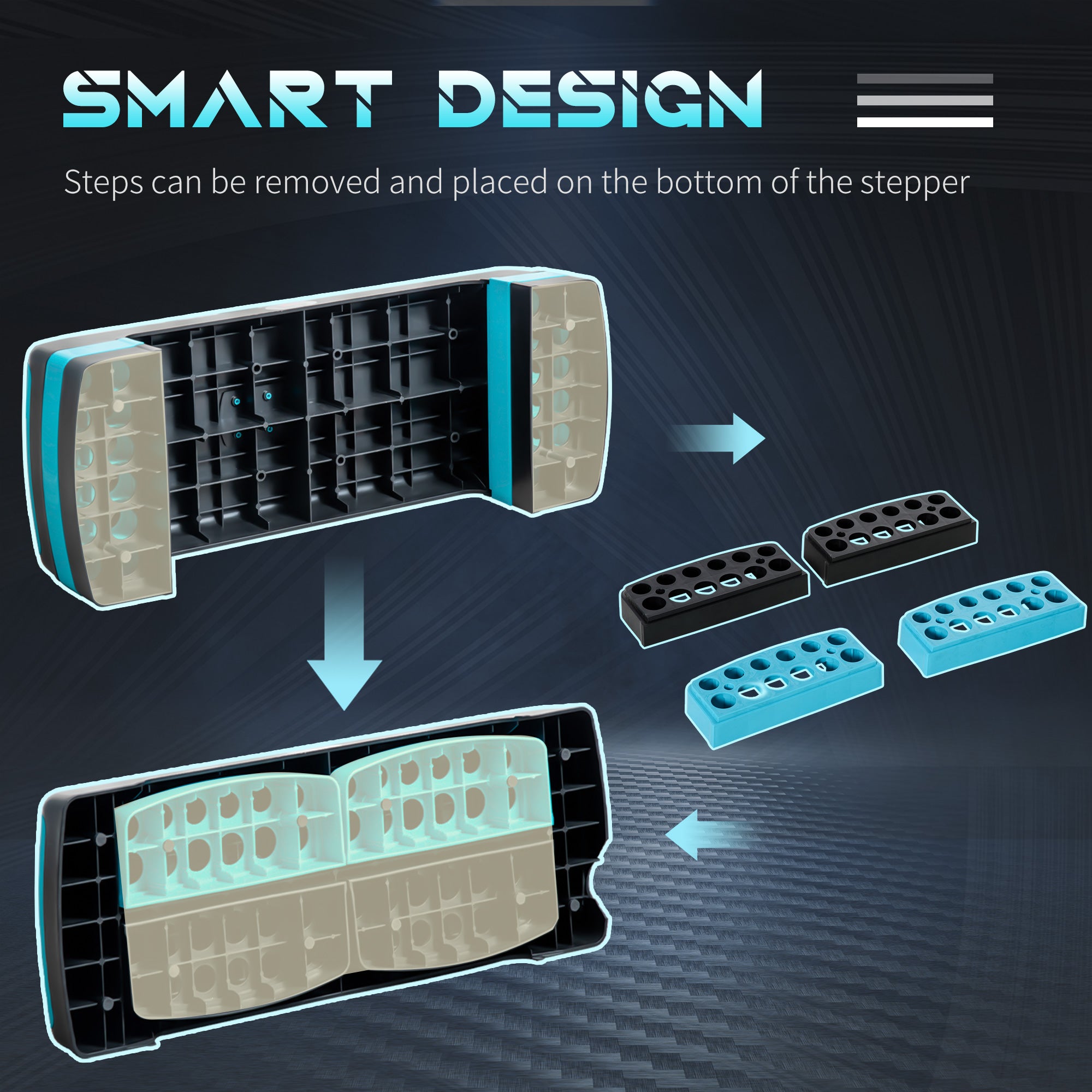 Kozy Aerobic Step, 10cm, 15cm & 20cm Height Adjustable Exercise Stepper for Exercise Workout, Nonslip Step Board Great for Home & Office, Grey and Red