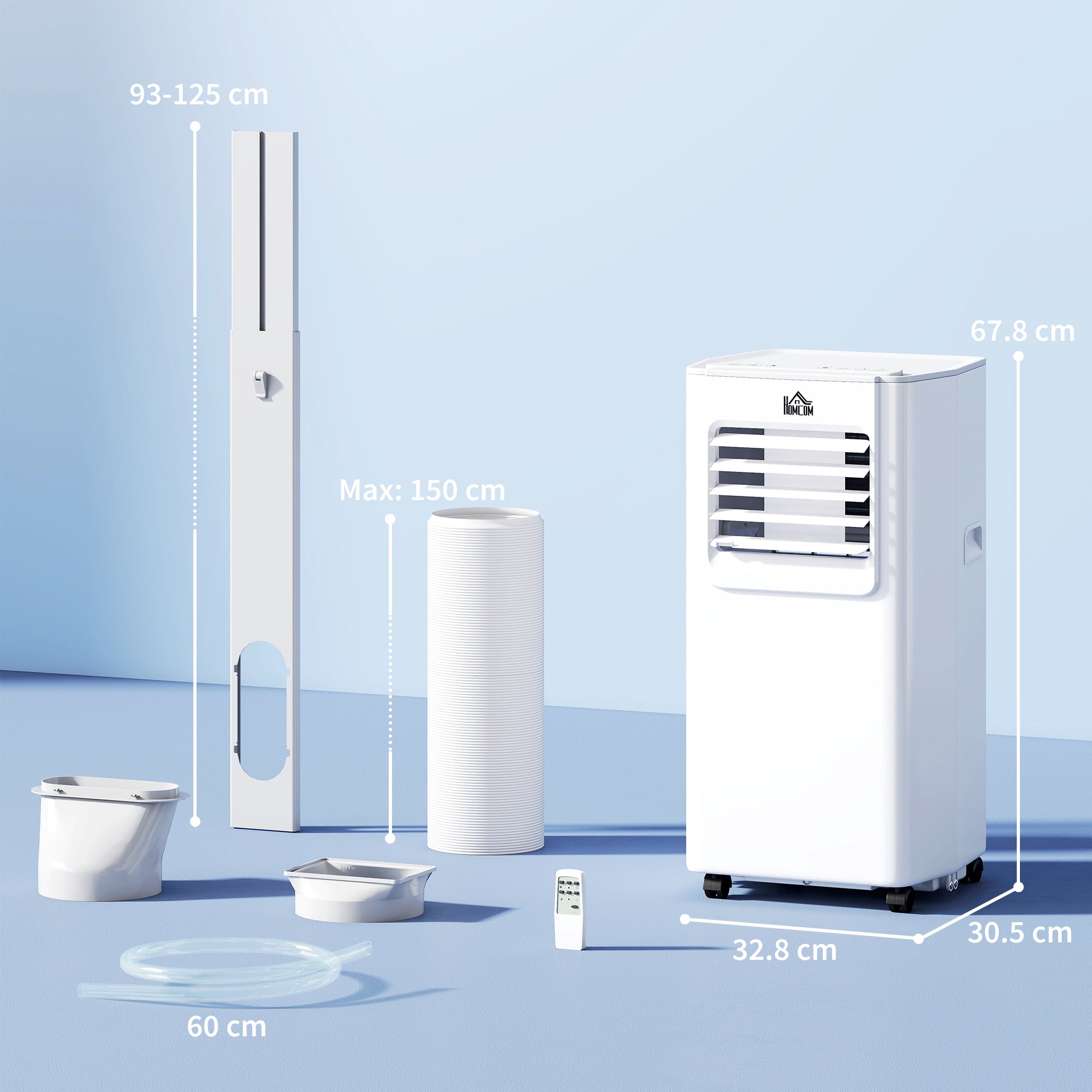 Kozy 5000 BTU Portable Air Conditioner, 4-in-1 Air Conditioning Unit, Dehumidifier, Cooling, Fan, Sleep Mode, with Remote Control, 2 Speeds, 24H Timer, Window Venting Kit, 12m²