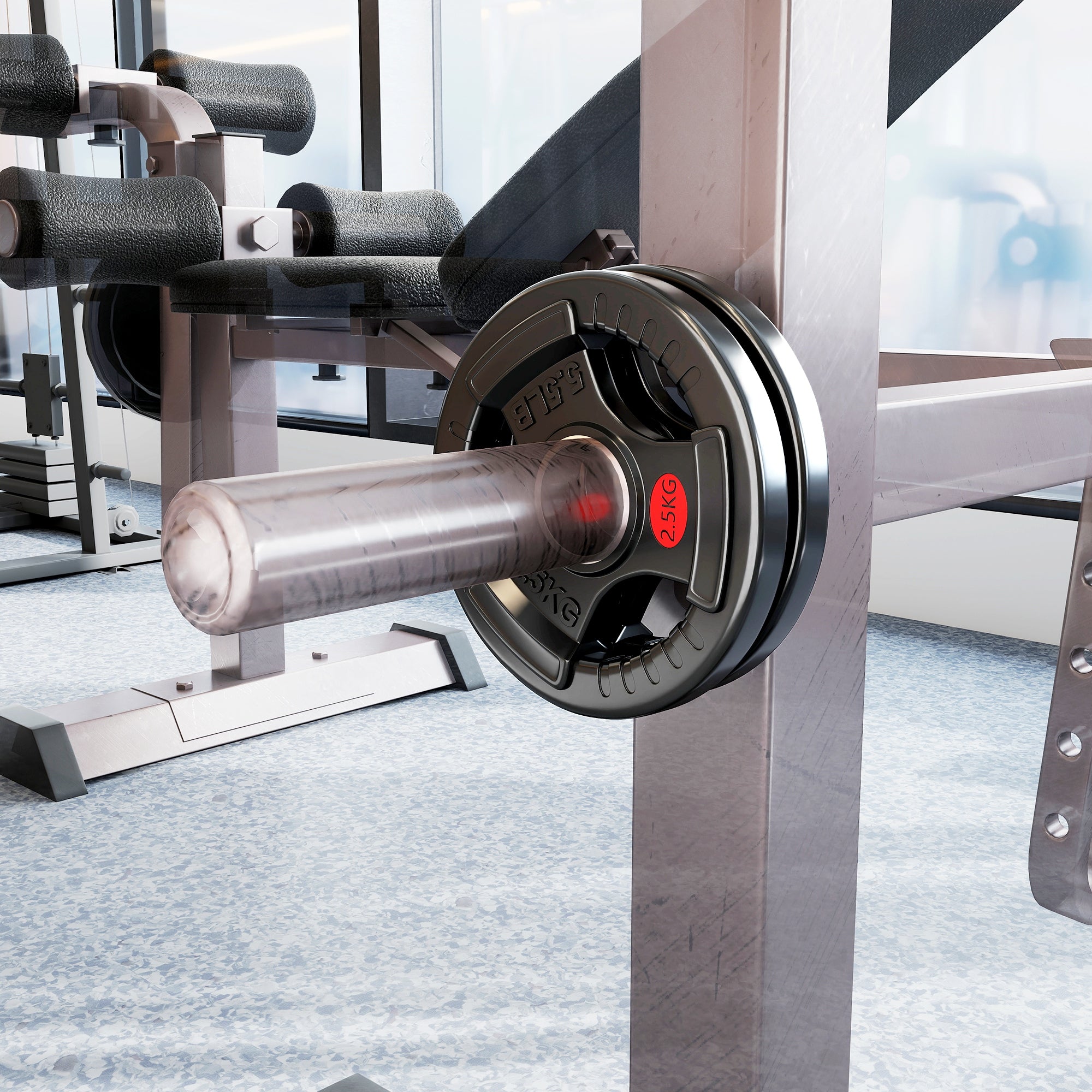 Kozy Olympic Weight Plates, 2"/5cm Weight Disc Pair with Tri-Grips, 2 x 2.5kg Dumbbell Plates for Weightlifting and Strength Training Home Gym Fitness Workout, Black