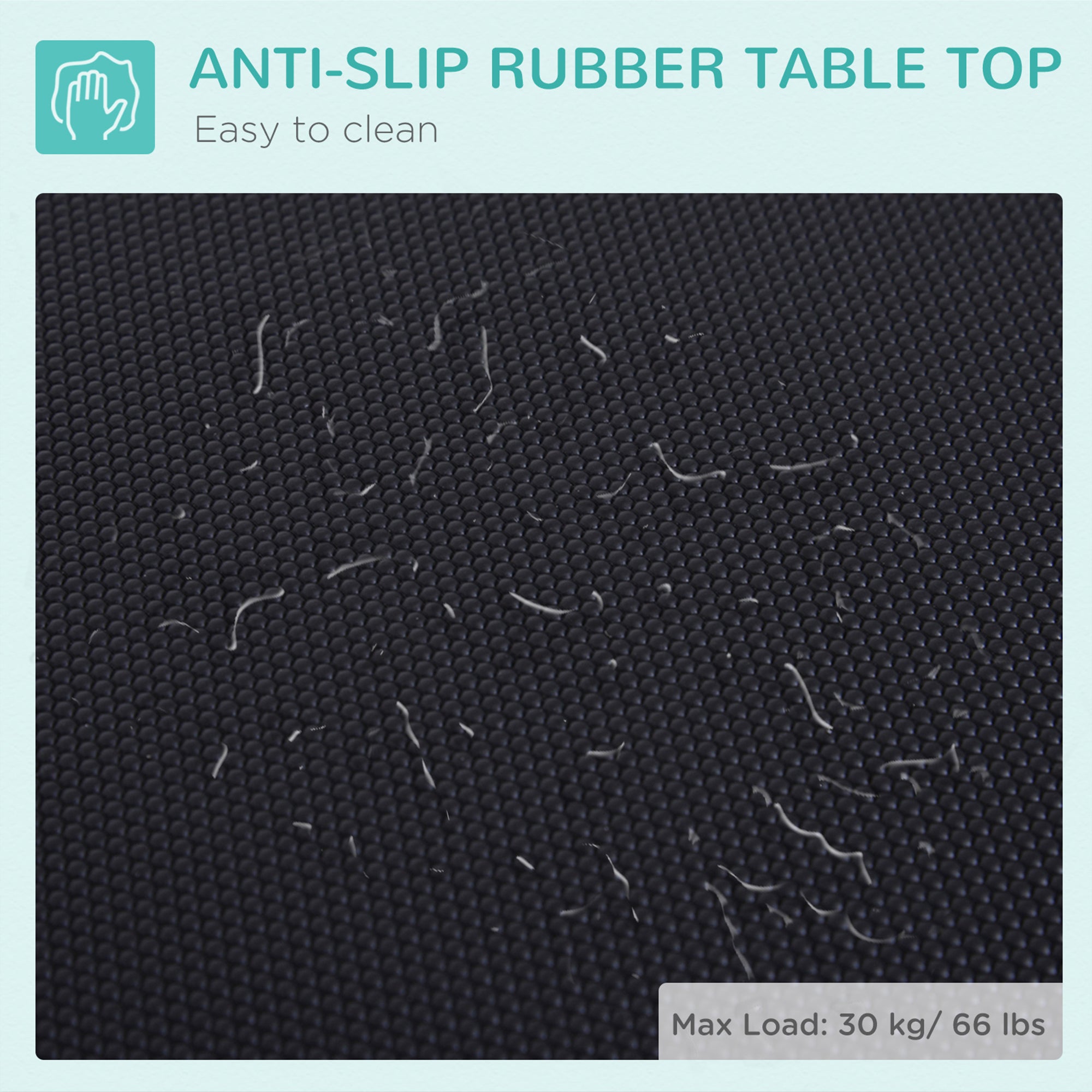 Kozy 32" Foldable Dog Grooming Table Pet Drying Beauty Table Adjustable Fixed Arm Rubber Top, Black