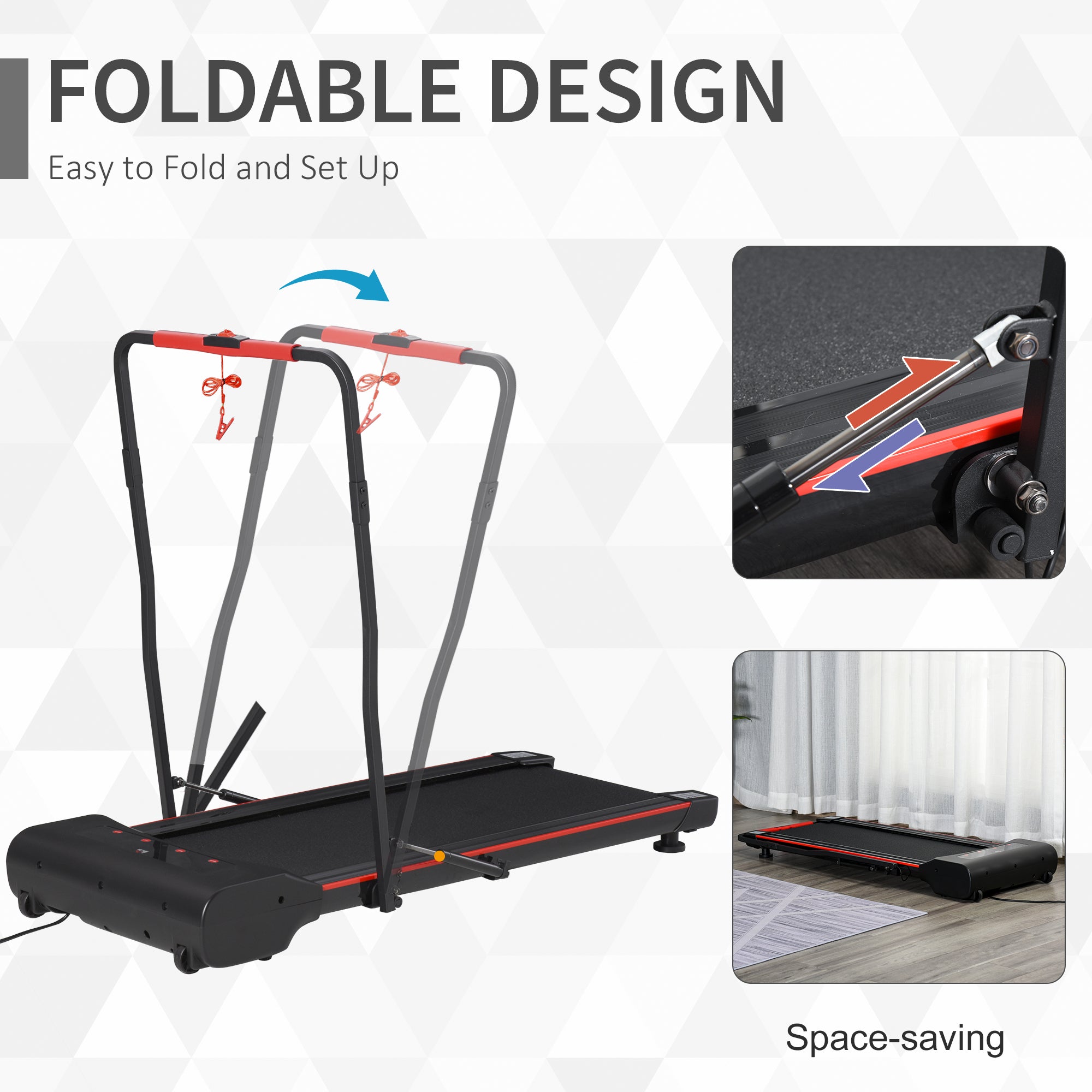 Kozy Foldable Walking Machine Treadmill 1-6km/h with LED Display & Remote Control Exercise Fitness for Home Office