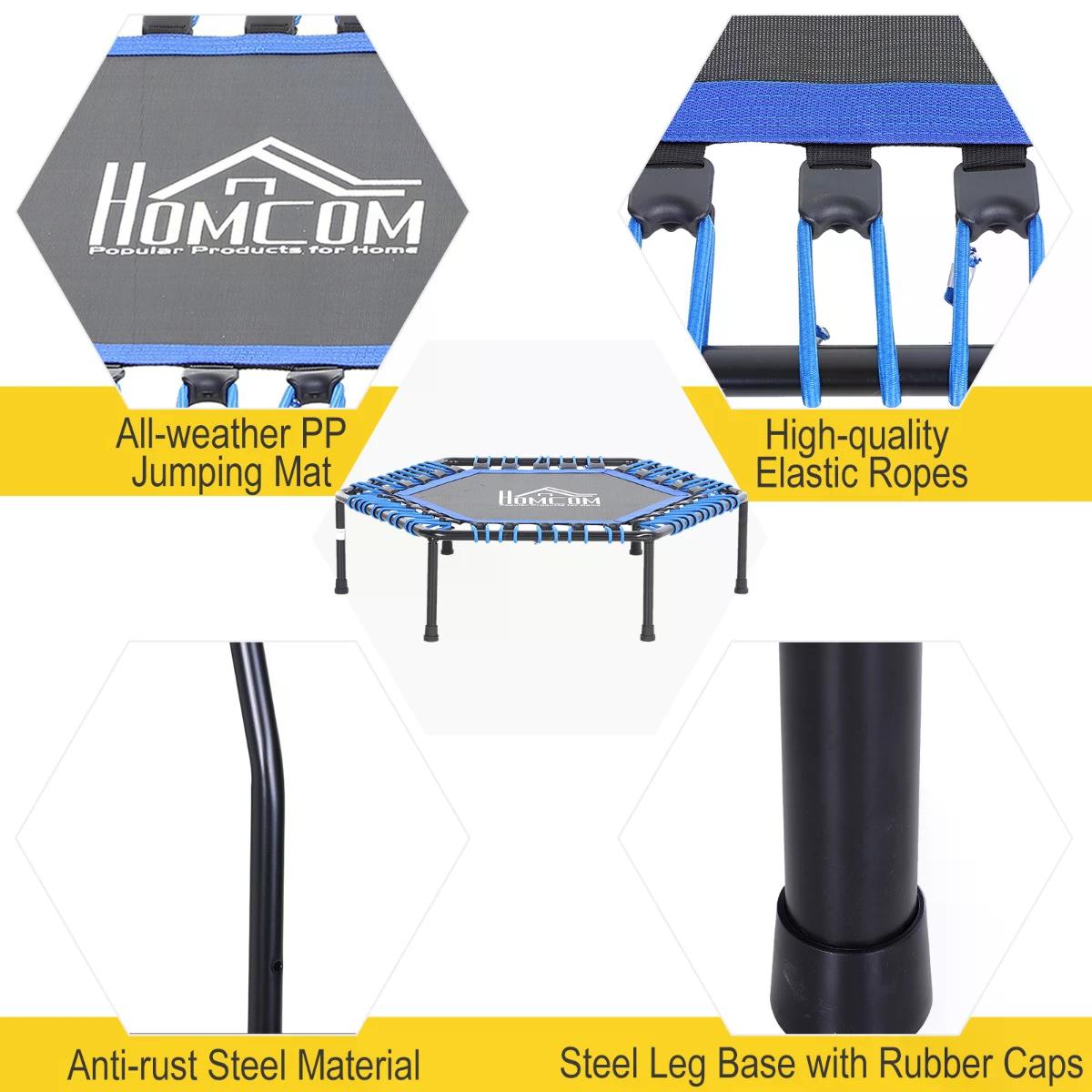 HOMCOM 40" Mini Hexagon Steel Frame Trampoline Blue