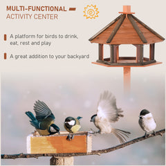 Kozy 130cm Wooden Bird Table, Feeding Station with Roof for Outdoor, Brown
