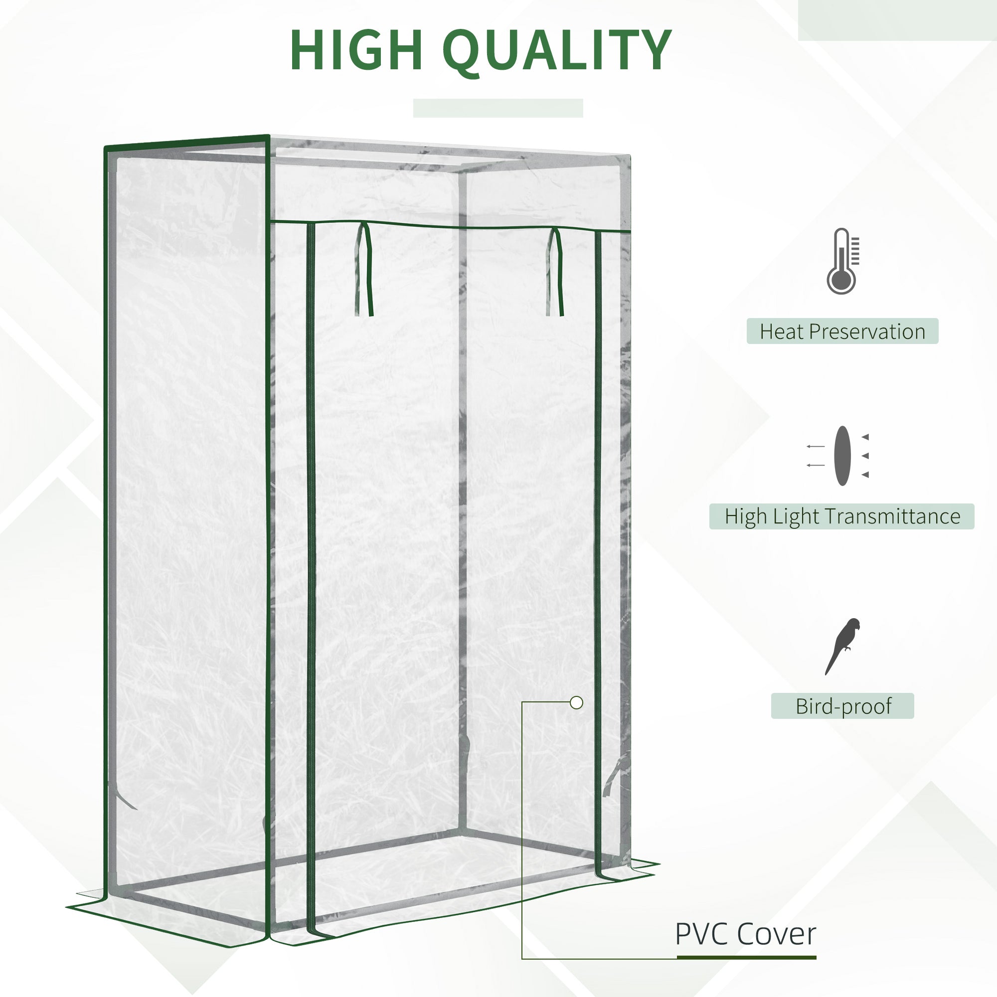 Kozy Tomato Greenhouse with Roll-up Door, Mini Greenhouse with PVC Cover, Outdoor Grow House Small Green House for Yard, Balcony, Garden, 100 x 50 x 150cm, Transparent