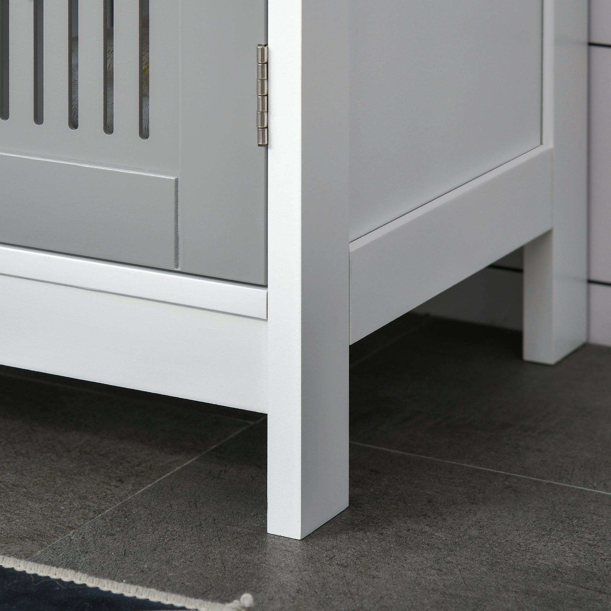 Kozy Modern Under Sink Cabinet with 2 Doors, Bathroom Vanity Unit, Pedestal Under Sink Design, Storage Cupboard with Adjustable Shelves, Grey