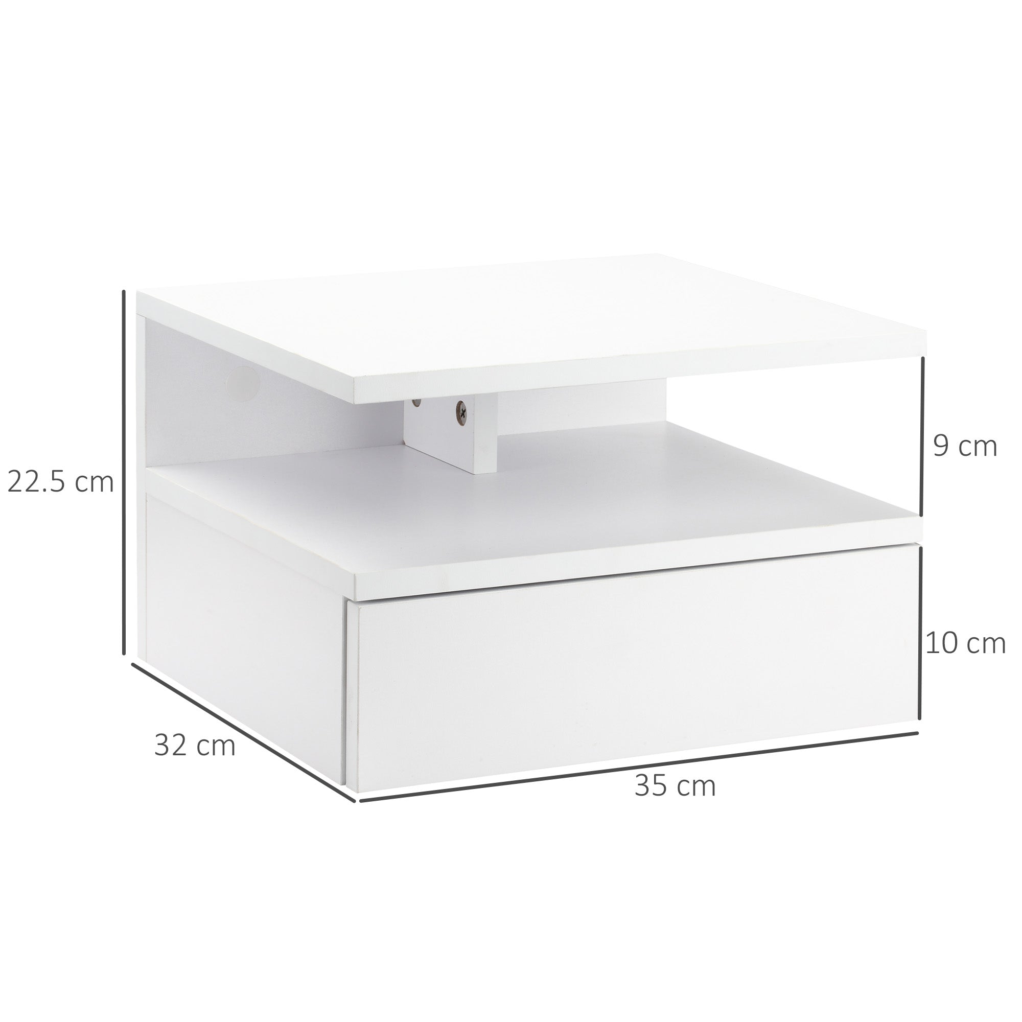 Kozy Set of Two Floating Bedside Tables - White