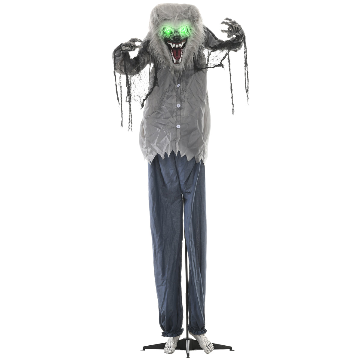 Kozy - 6'8" Skeleton Werewolf Halloween Animatronic, with Glowing Eyes
