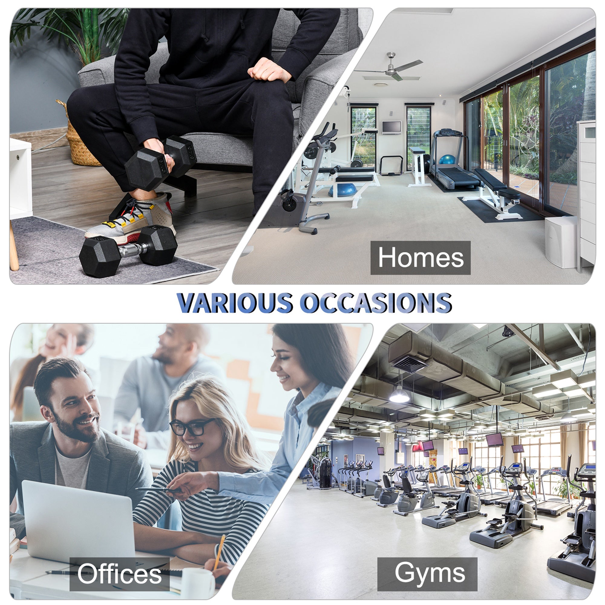 Kozy Rubber Dumbbell Set Sports Hex Weight Sets Home Gym Fitness Lift Strength Training Exercise 2 x 5kg, 2 x 6kg, 2 x 8kg