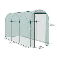 Kozy - 360 x 120cm Galvanised Steel Fruit Cage, Plant Protection Tent with Zipped Door, Green