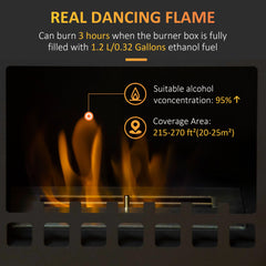 HOMCOM Free Standing Ethanol Fireplace, Bioethanol Heater Stove Fire with 1.5L Tank, 3 Hours Burning Time, Black