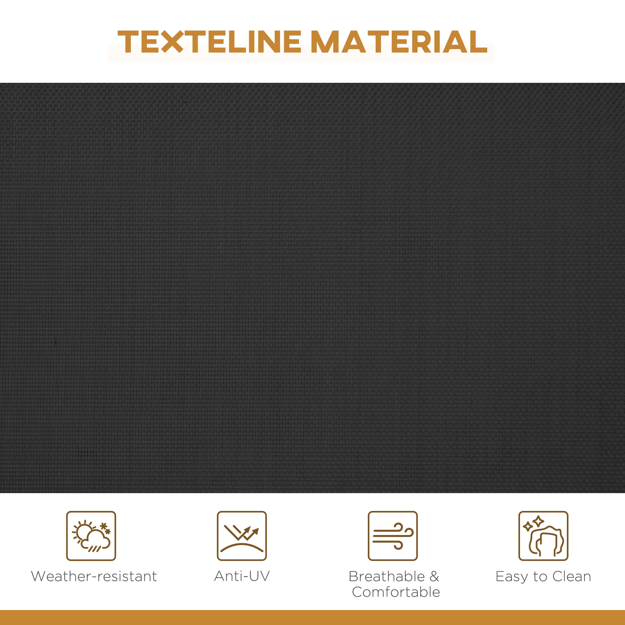 Kozy Three-Seater Garden Swing Chair, with Canopy - Black