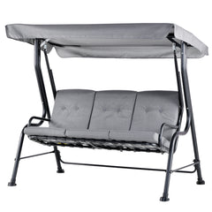 Kozy Outdoor 3-person Metal Porch Swing Chair Bench, Grey