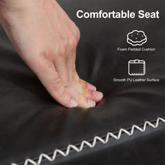 Kozy - PU Leather Shoe Storage Bench - Charcoal Grey