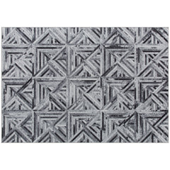 Kozy - Modern Area Rug, Triangle Pattern Non-Slip Washable Rug, Chenille Floor Carpet for Living Room, Bedroom, Dining Room, Home Office, 170 x 120 cm, Black