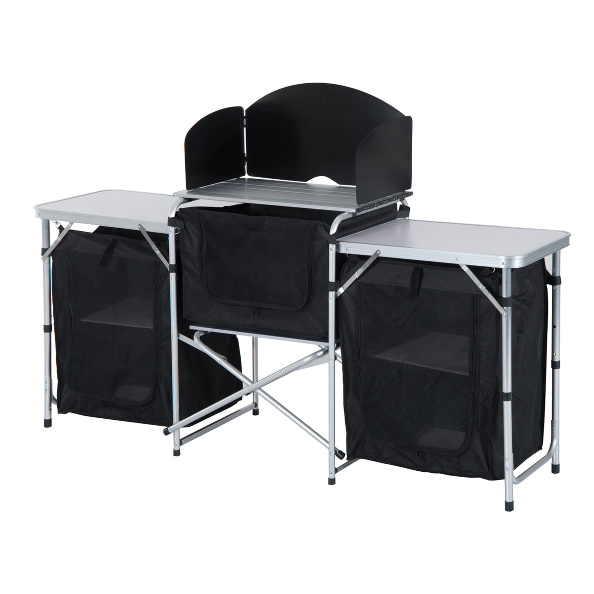 Kozy Multi-Storage Portable Camping Kitchen, with Heat-Resistant Tabletops and Bag
