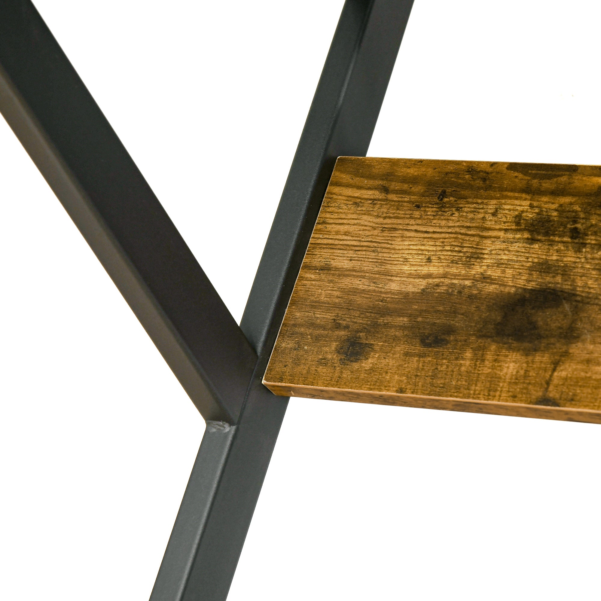 Kozy Industrial Computer Desk with Monitor Stand, 100 x 60cm Compact Desk for Small Spaces, Home Office Desk, Rustic Brown