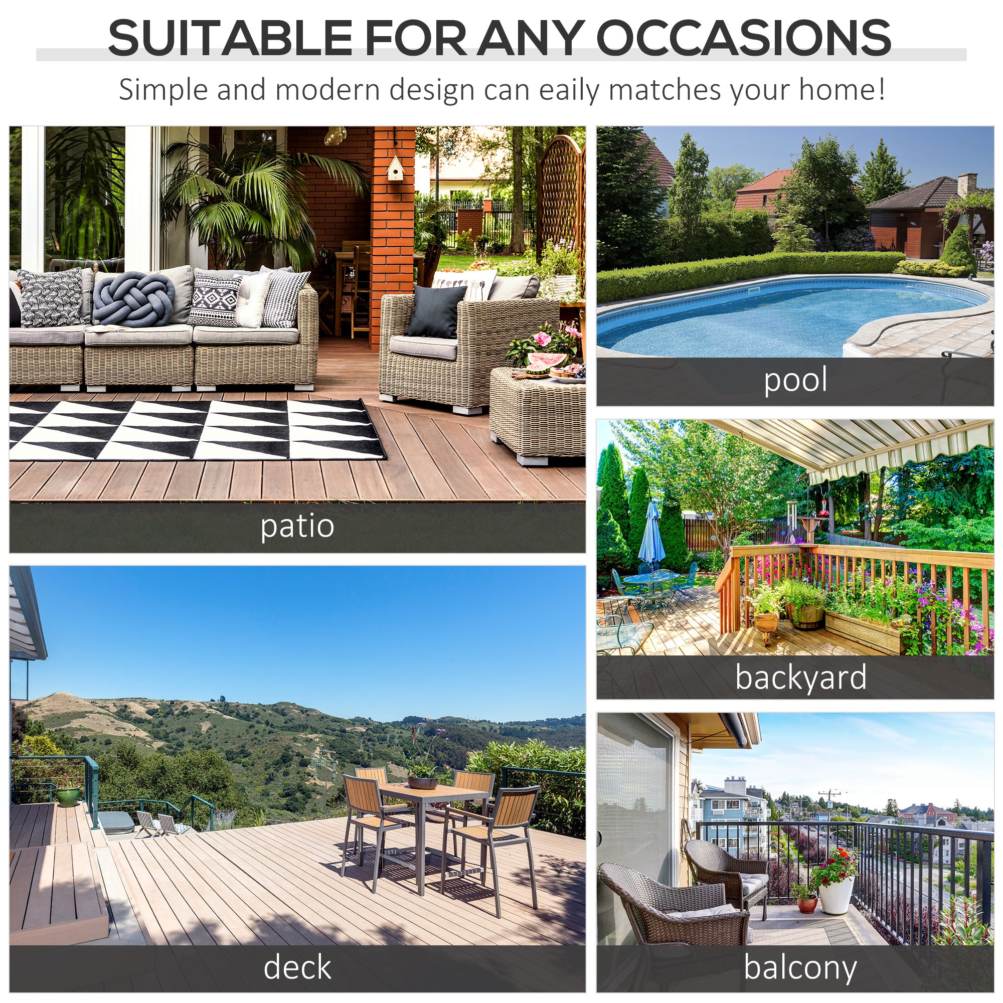 Kozy PE Wicker Rattan Garden Coffee Table - Mixed Grey